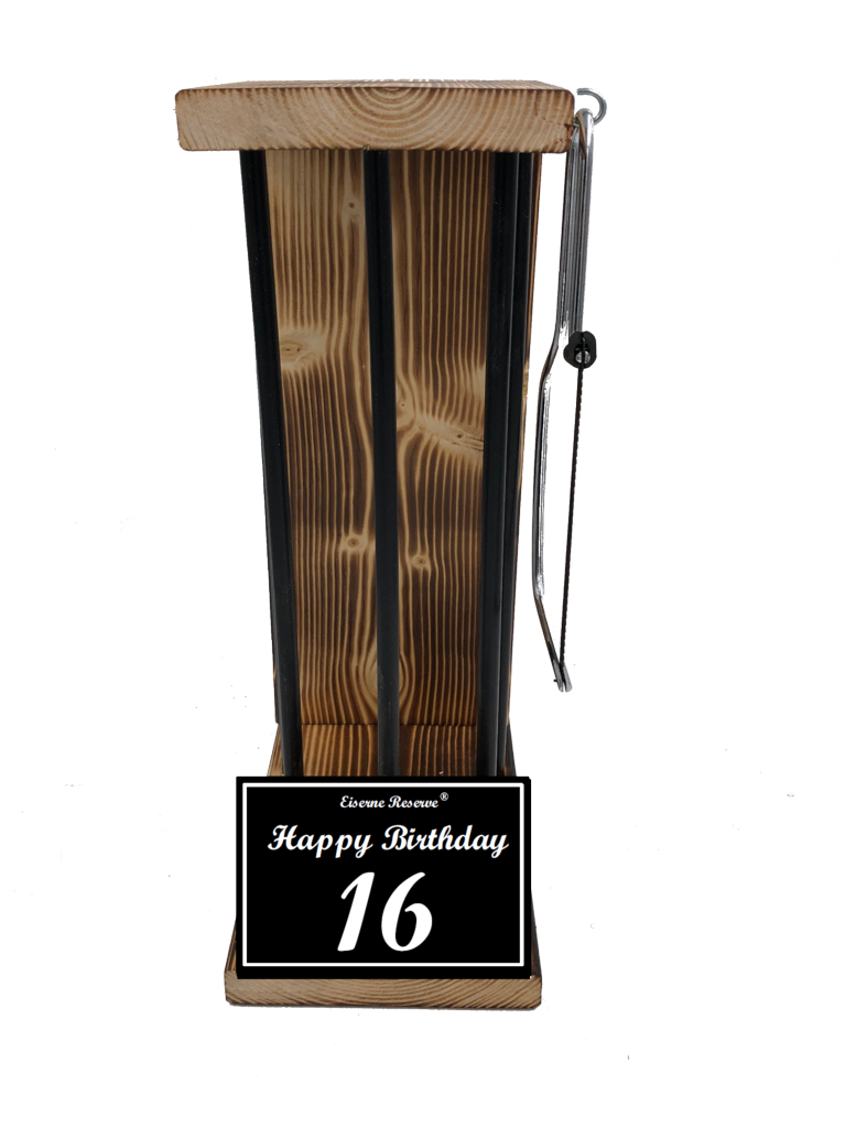 Happy Birthday 16 Black Edition Eiserne Reserve ® Größe L zum SELBST BEFÜLLEN