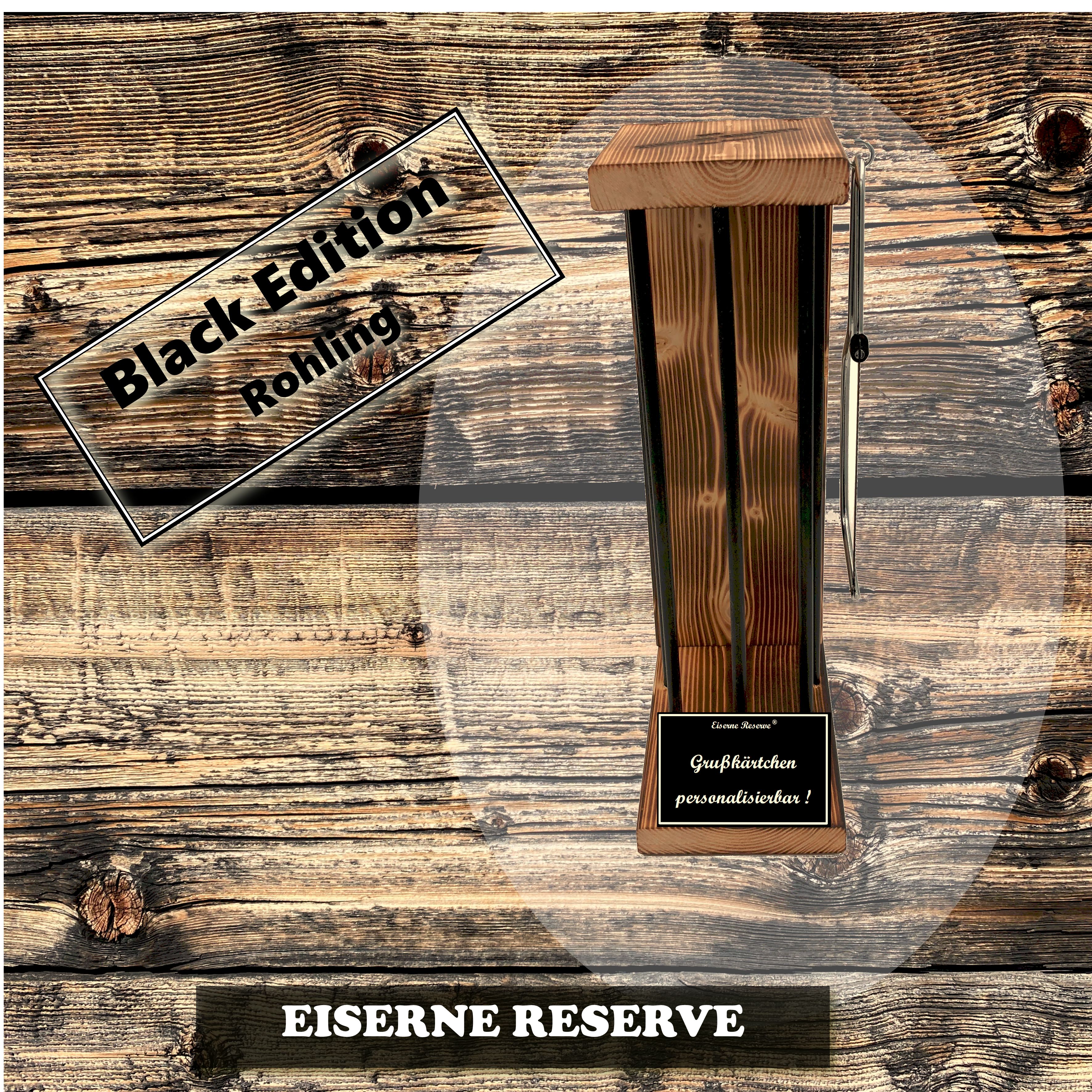 Personalisierbar Black Edition Eiserne Reserve ® - Größe L - Rohling zum SELBST BEFÜLLEN