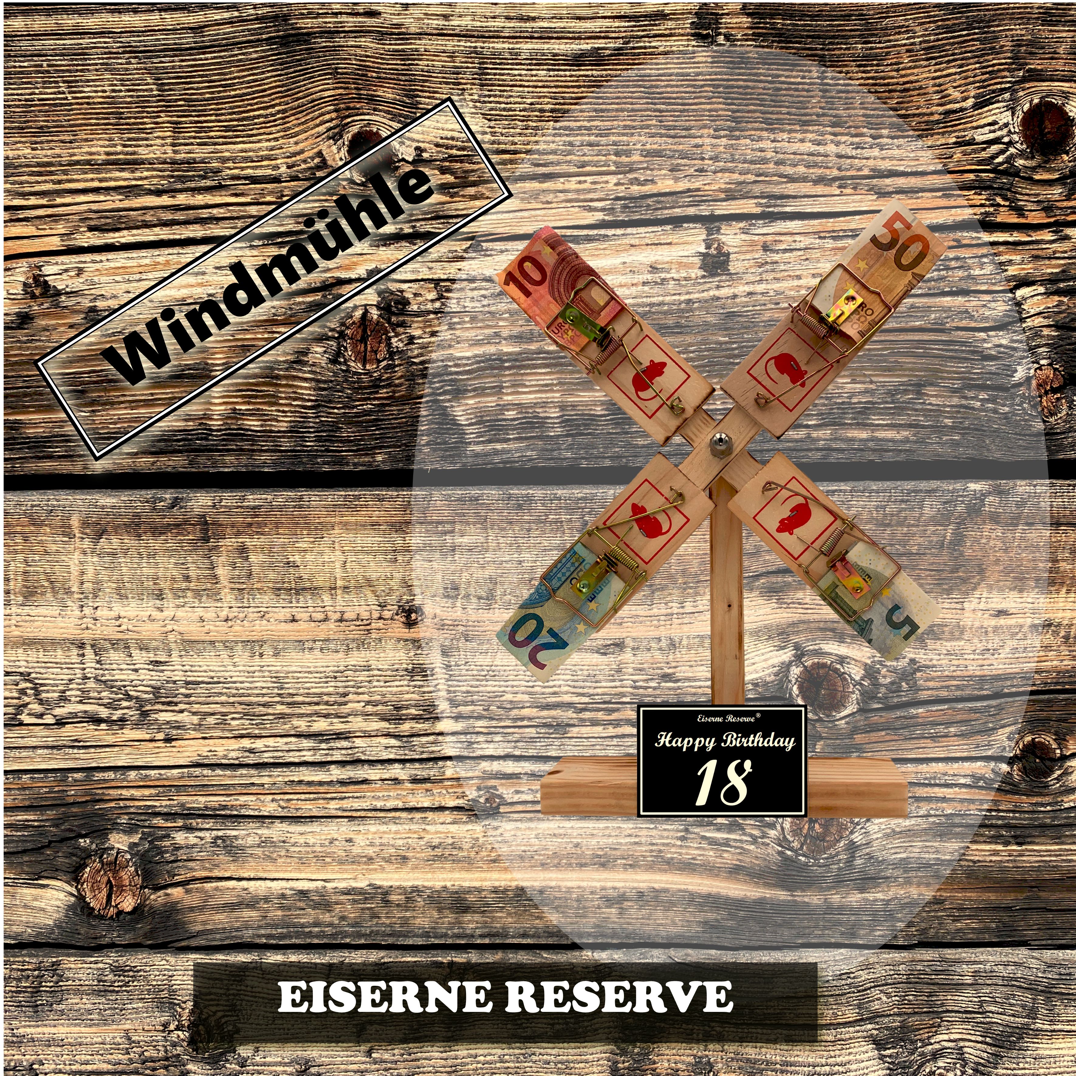 Personalisierbar  Eiserne Reserve ® Windmühle Geldgeschenk