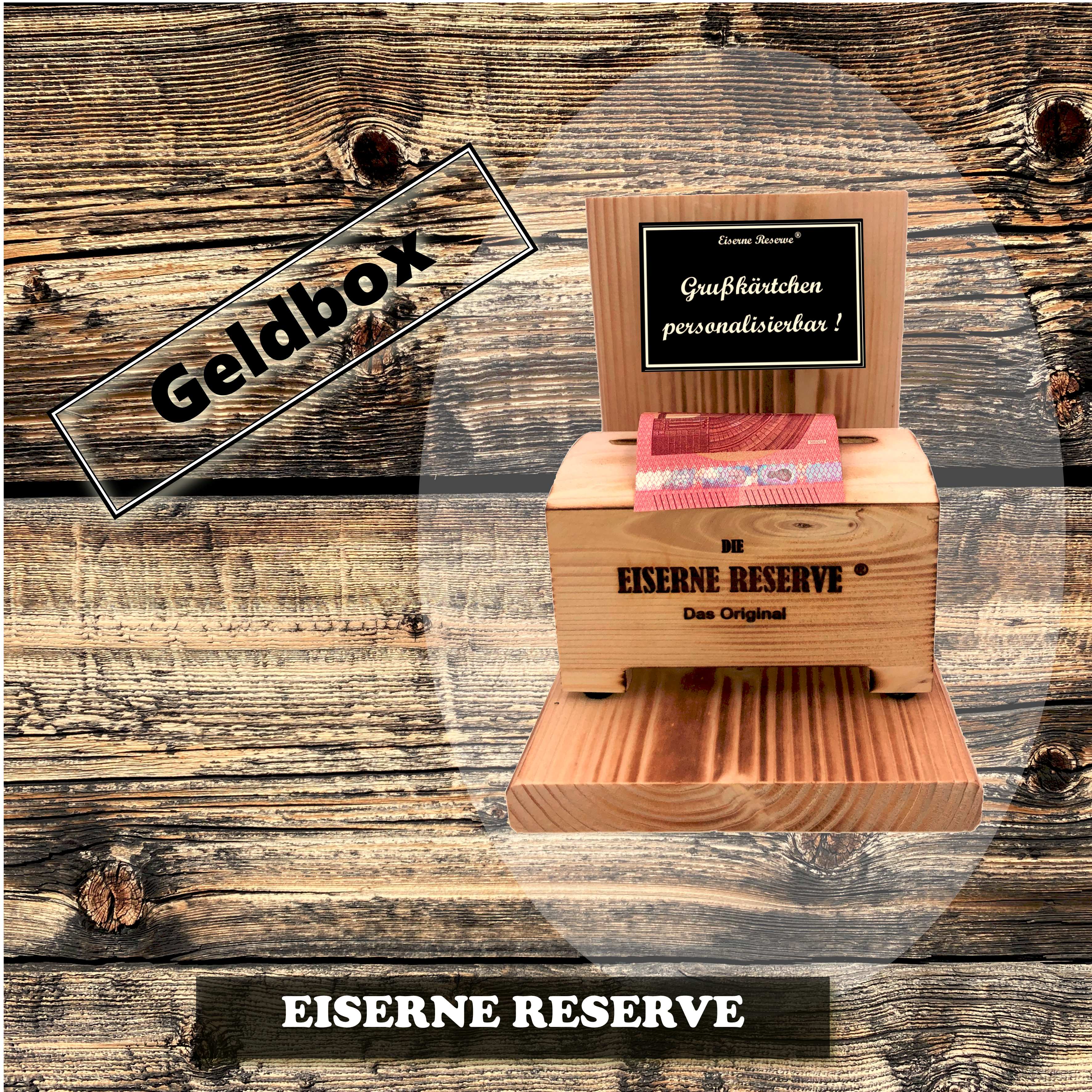 Personalisierbar - Eiserne Reserve ® Geldbox - Geldgeschenk Schatztruhe